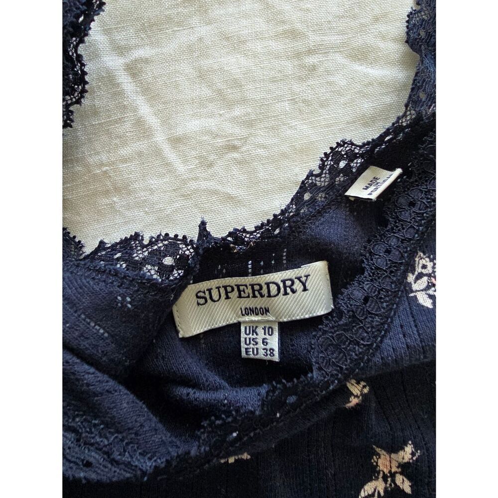 Superdry Navy Floral Lace-Trim Camisole - Picture 4 of 4